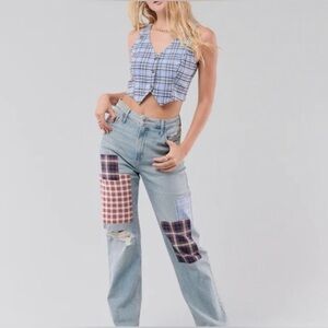 Hollister Patchwork Dad Jeans